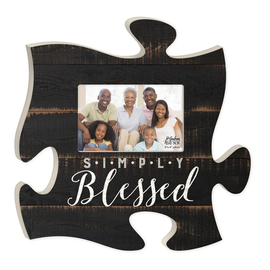 Simply Blessed Puzzle Piece Photo Frame (4x6 Photo)