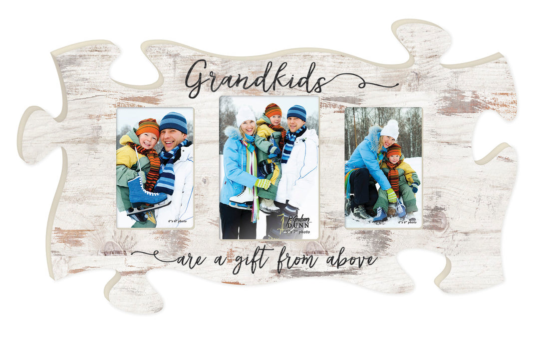 Grandkids Are A Gift From Above Puzzle Piece Photo Frame