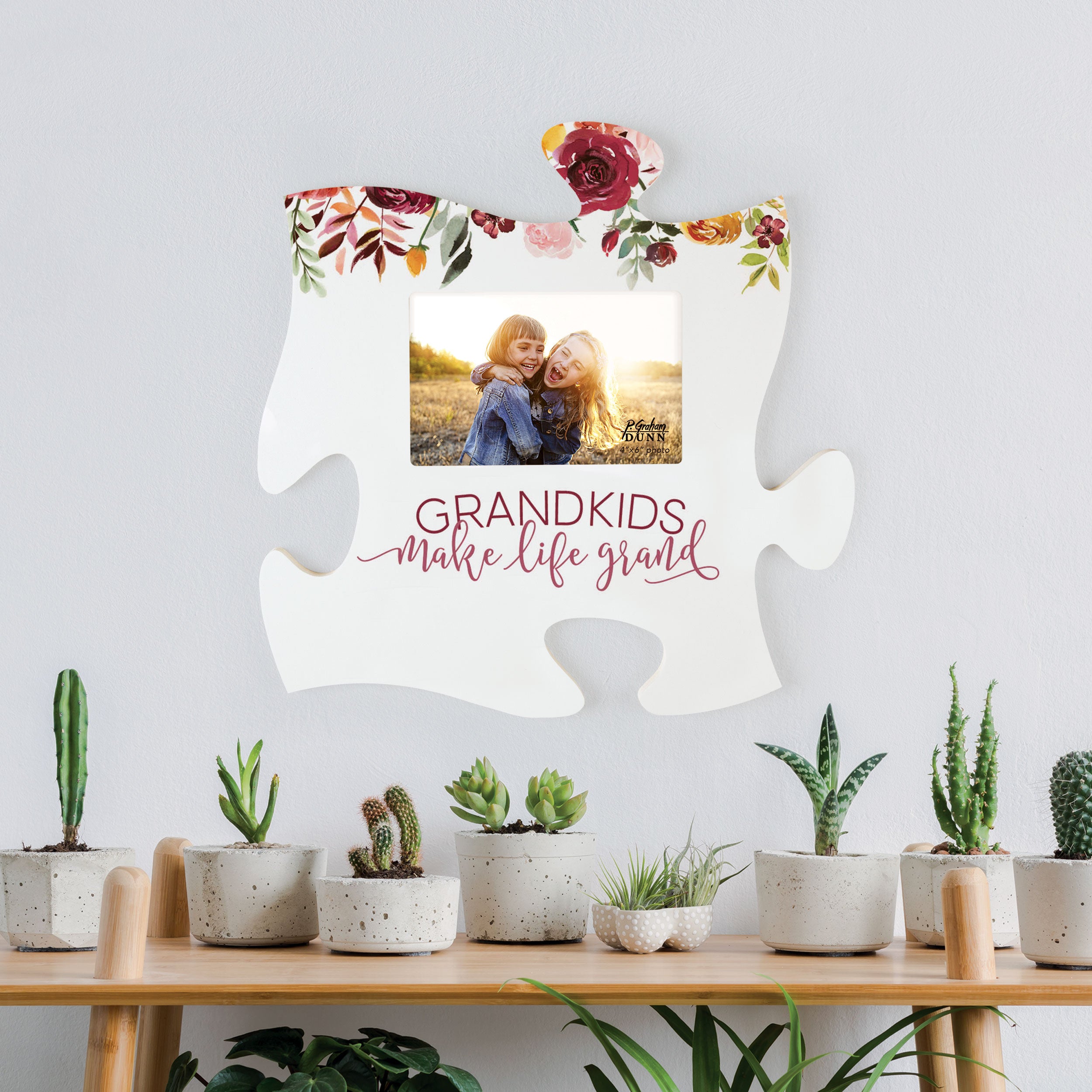 Grandkids Make Life Grand Puzzle Piece Photo Frame (4x6 Photo)