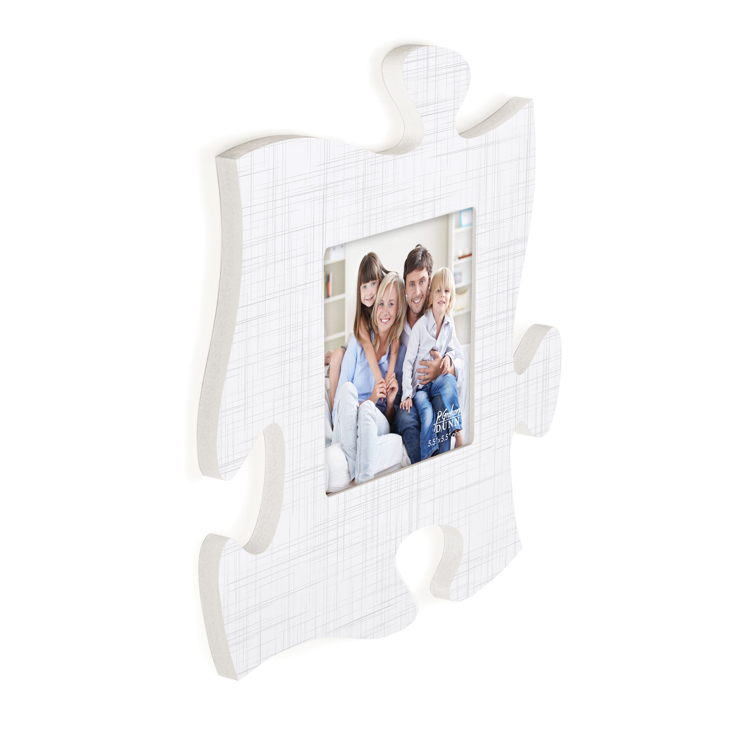 White Background Texture Puzzle Piece Photo Frame (5.5x5.5 Photo)