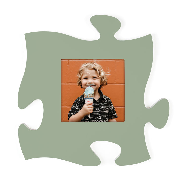 Green Photo Frame Puzzle Piece