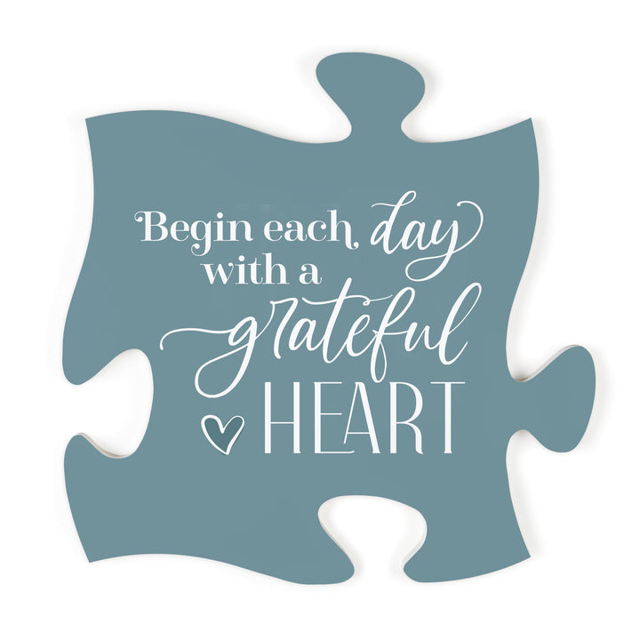 Begin Each Day With A Grateful Heart Puzzle Piece