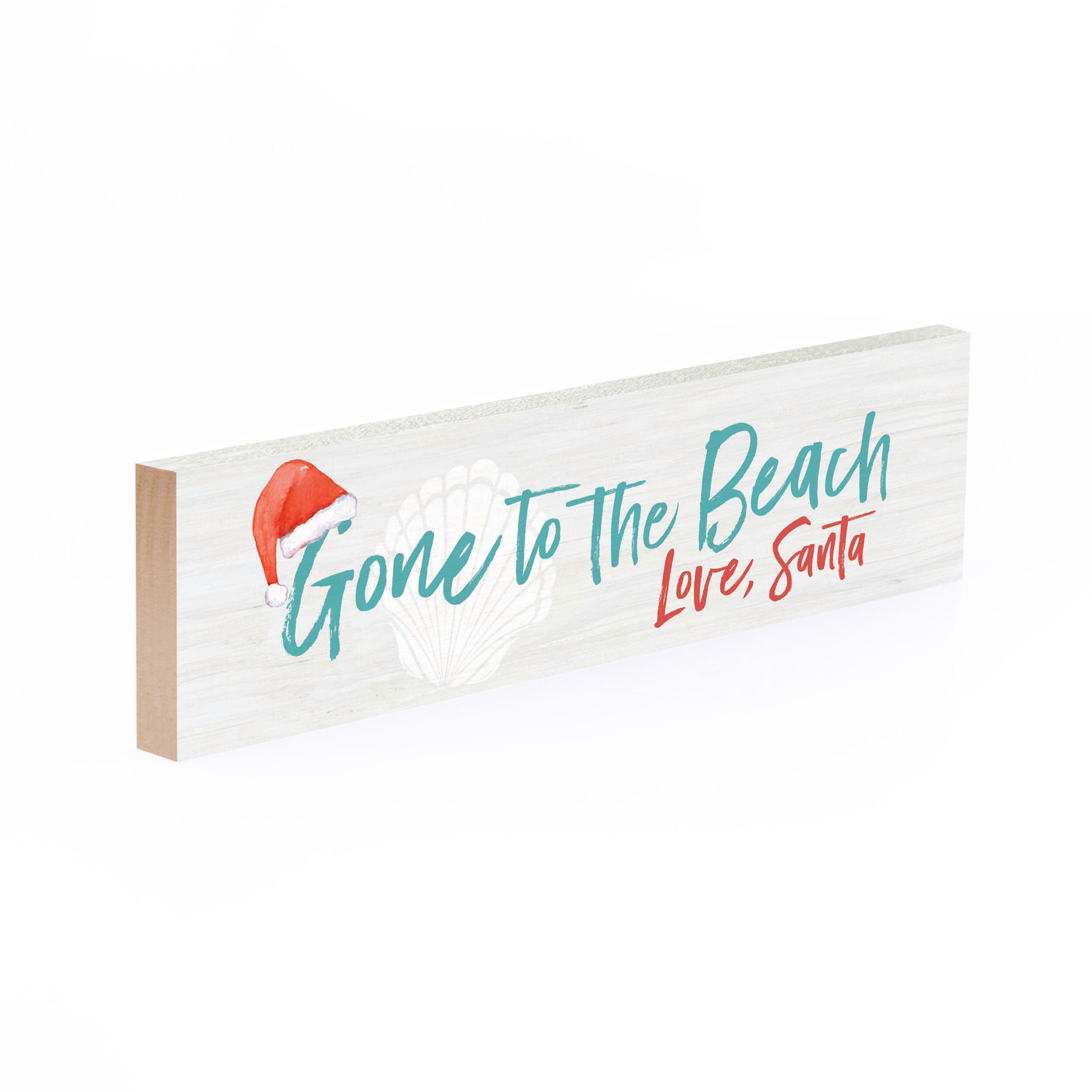 Gone To The Beach Love Santa Small Sign