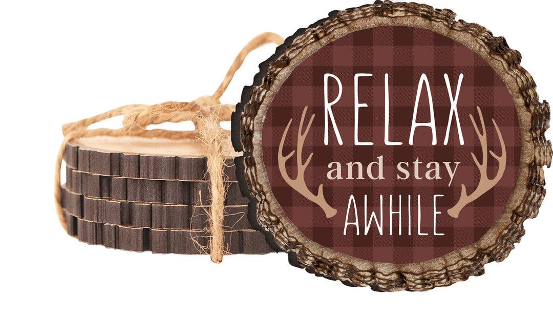 Relax And Stay Awhile Barky Coaster 4-pack