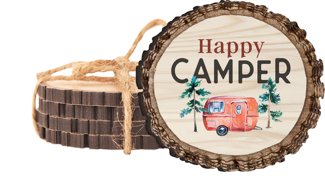 Happy Camper Barky Coaster 4-pack