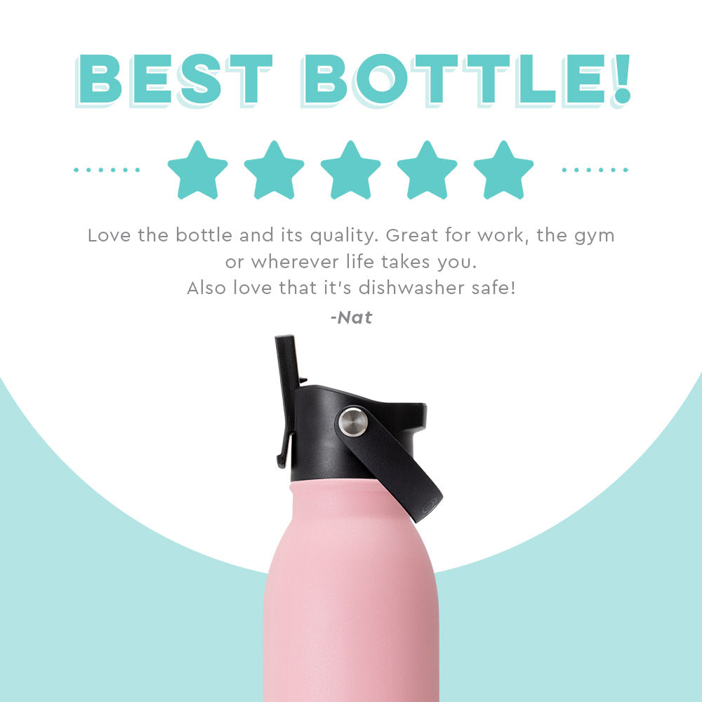 Personalized Swig Blush Flip + Sip Water Bottle (20oz)