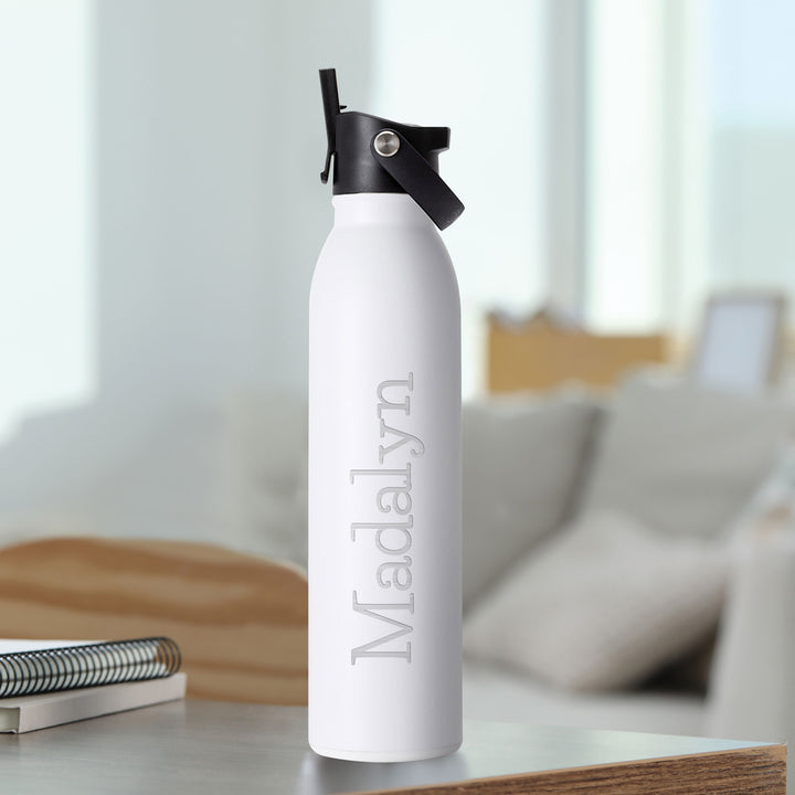Personalized Swig White Flip + Sip Water Bottle (20oz)
