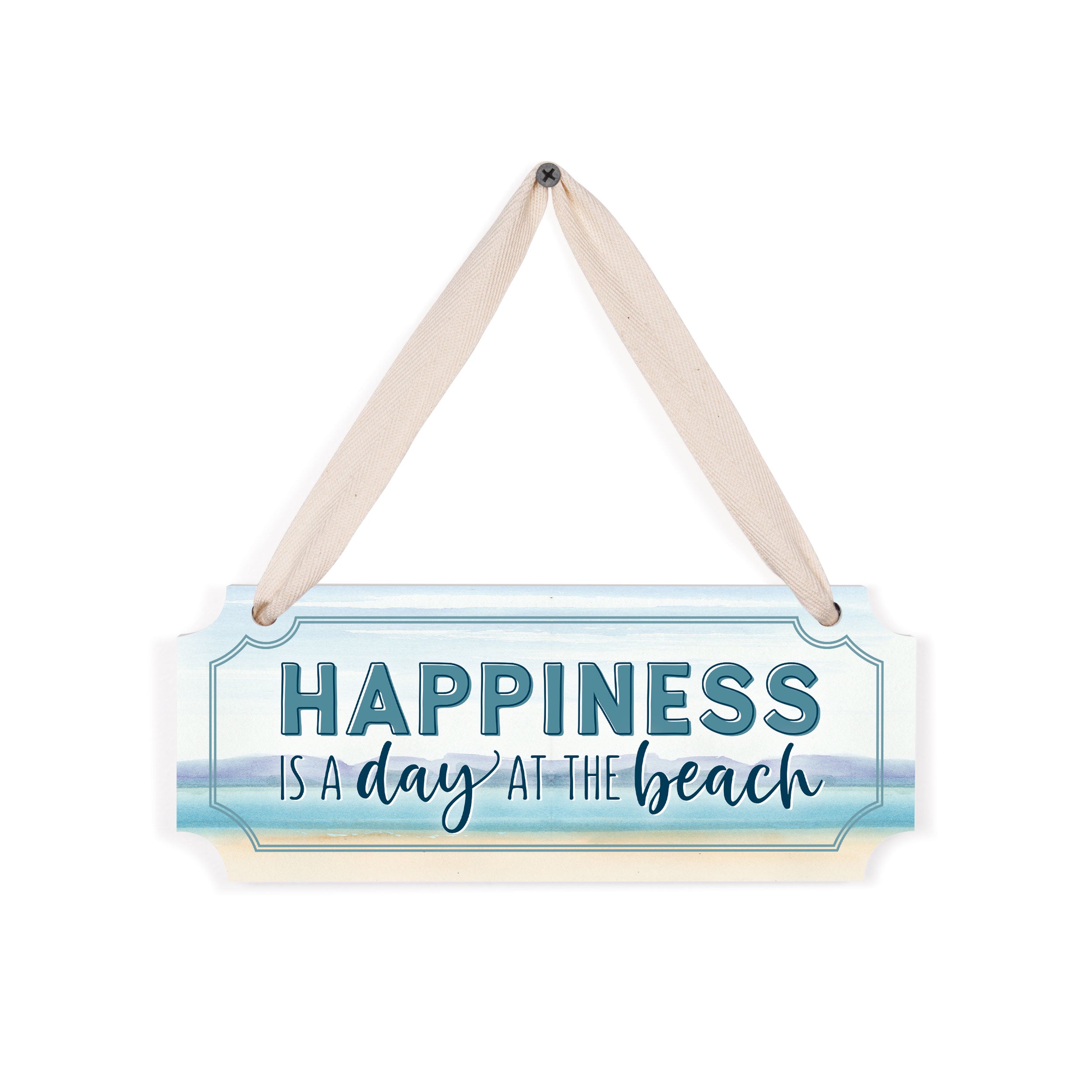 Happiness is a Day at The Beach Ornate Hanging Sign