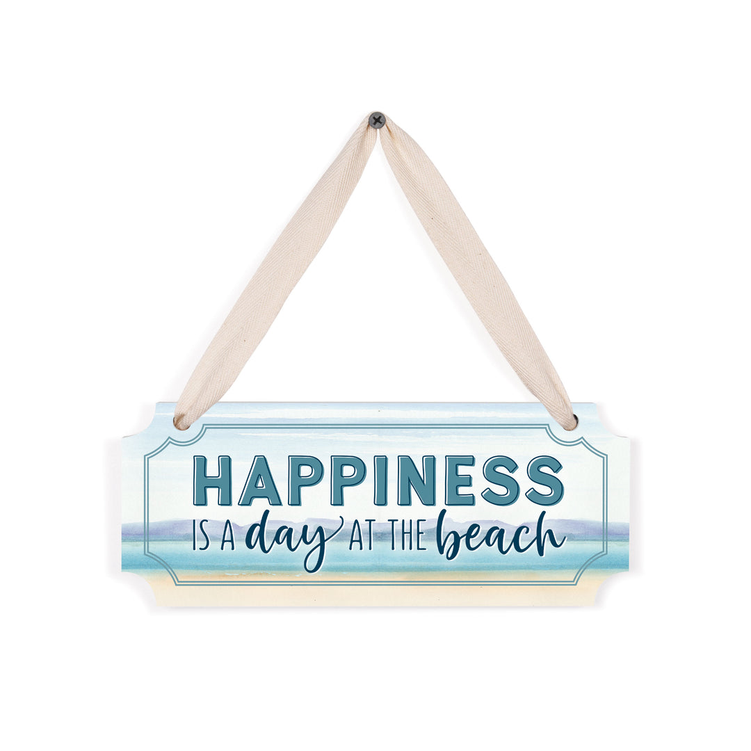 Happiness is a Day at The Beach Ornate Hanging Sign