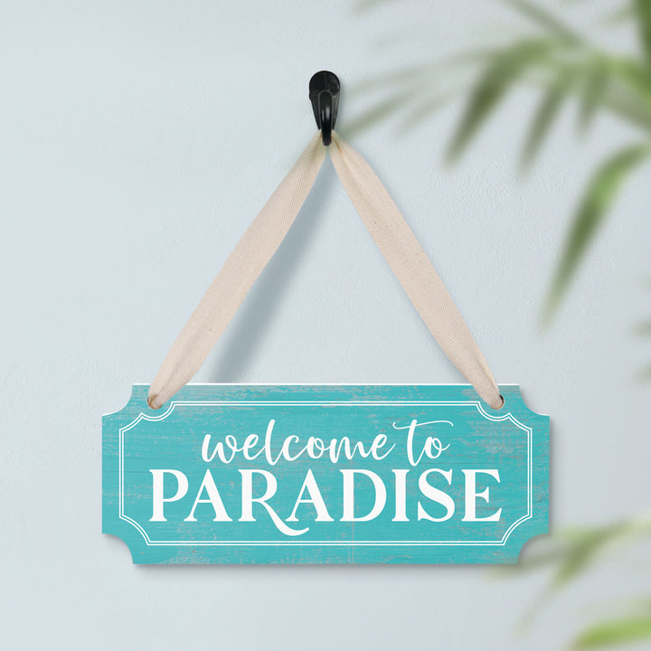 Welcome to Paradise Ornate Hanging Sign