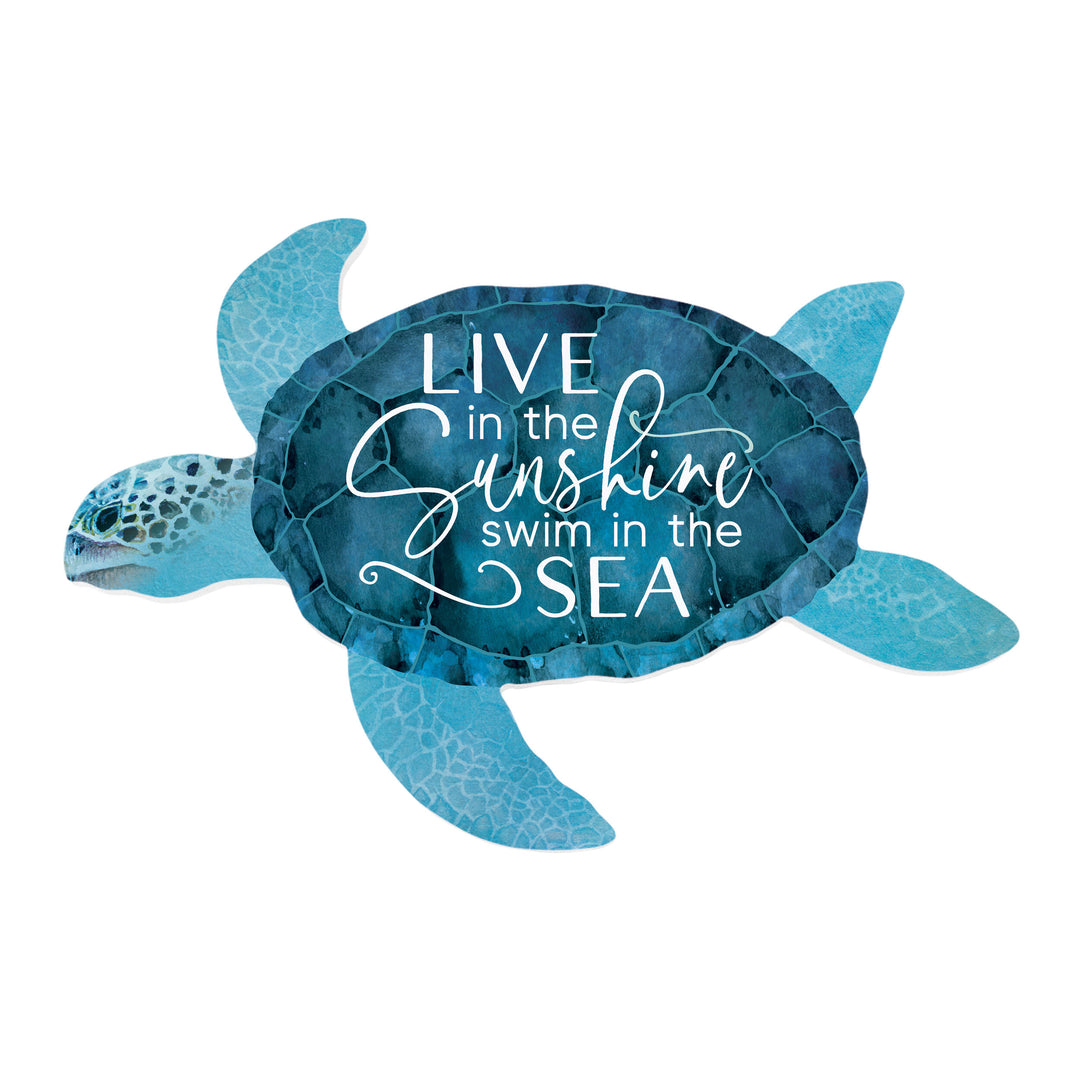 Live In The Sunshine Swim In The Sea Turtle Shape Wall Décor