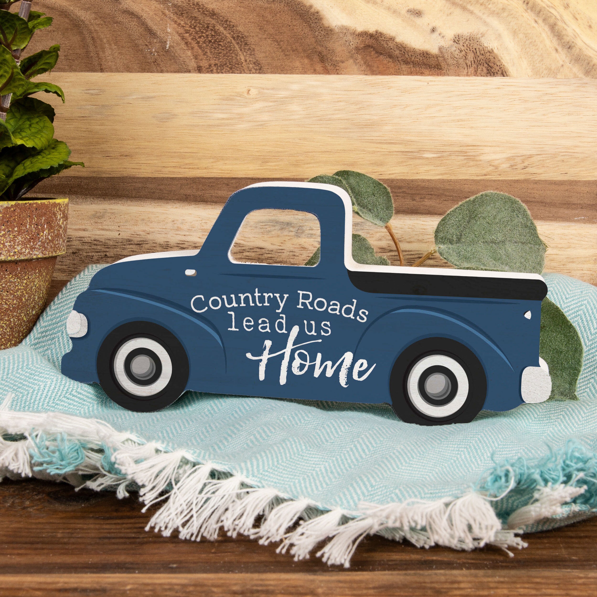 **Country Roads Lead Us Home Truck Shape Décor