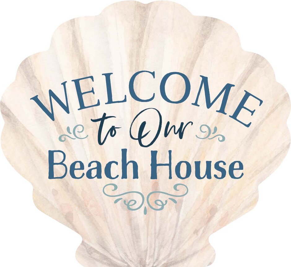 Welcome To Our Beach House Shell Shape Décor