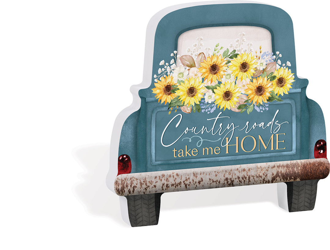 Country Roads Take Me Home Truck Shape Décor