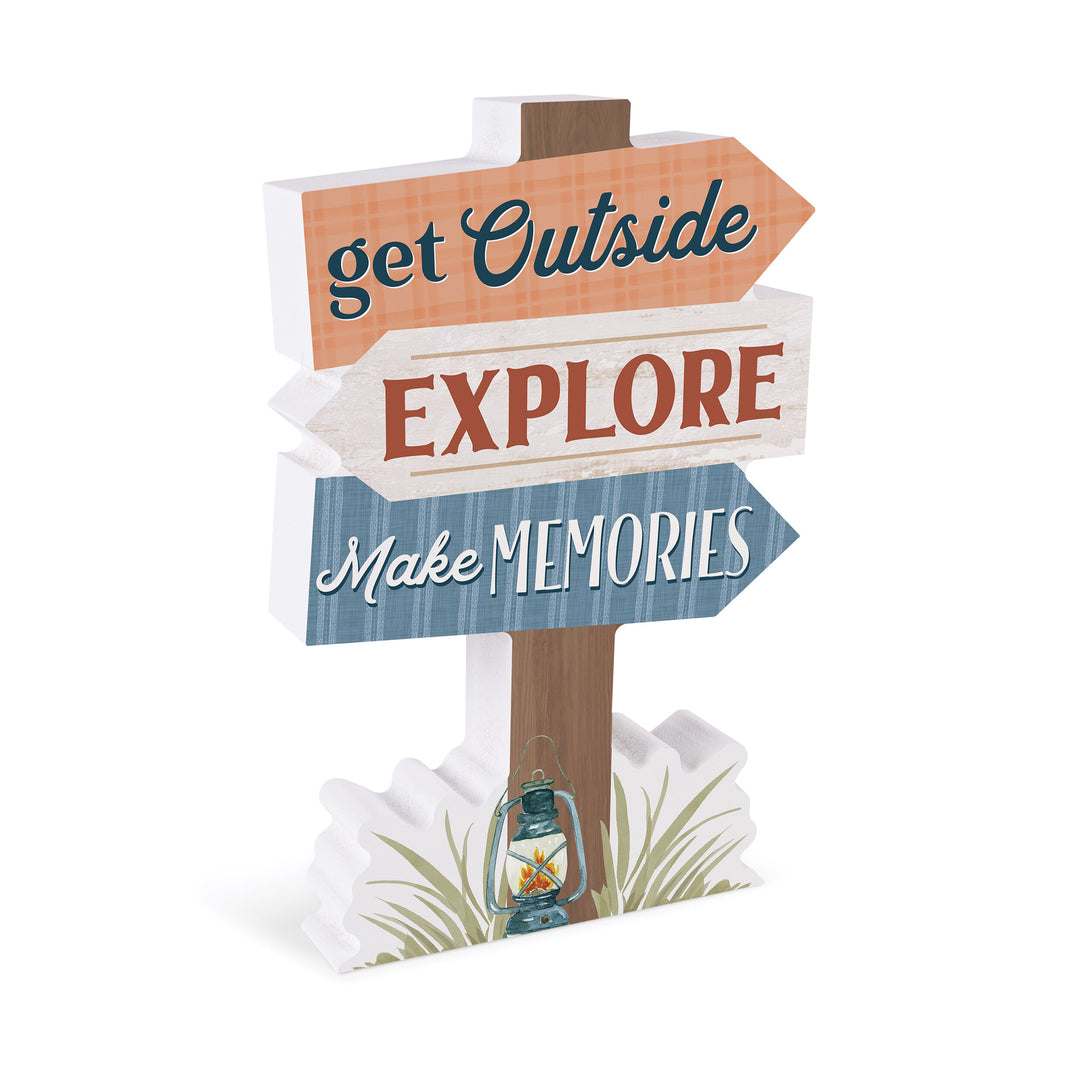 Get Outside Explore Make Memories Arrow Sign Shape Décor