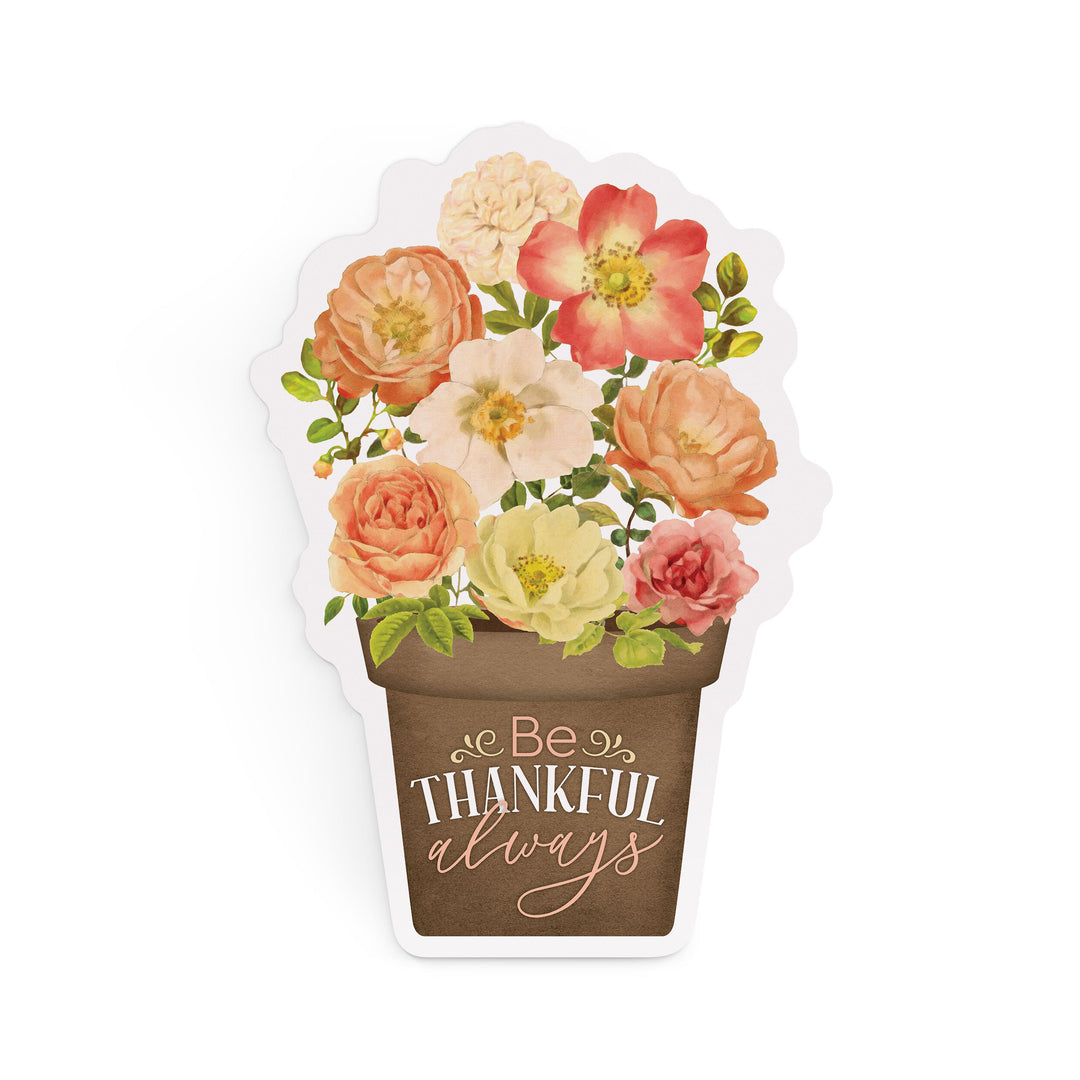 Be Thankful Always Flower Pot Shape Décor