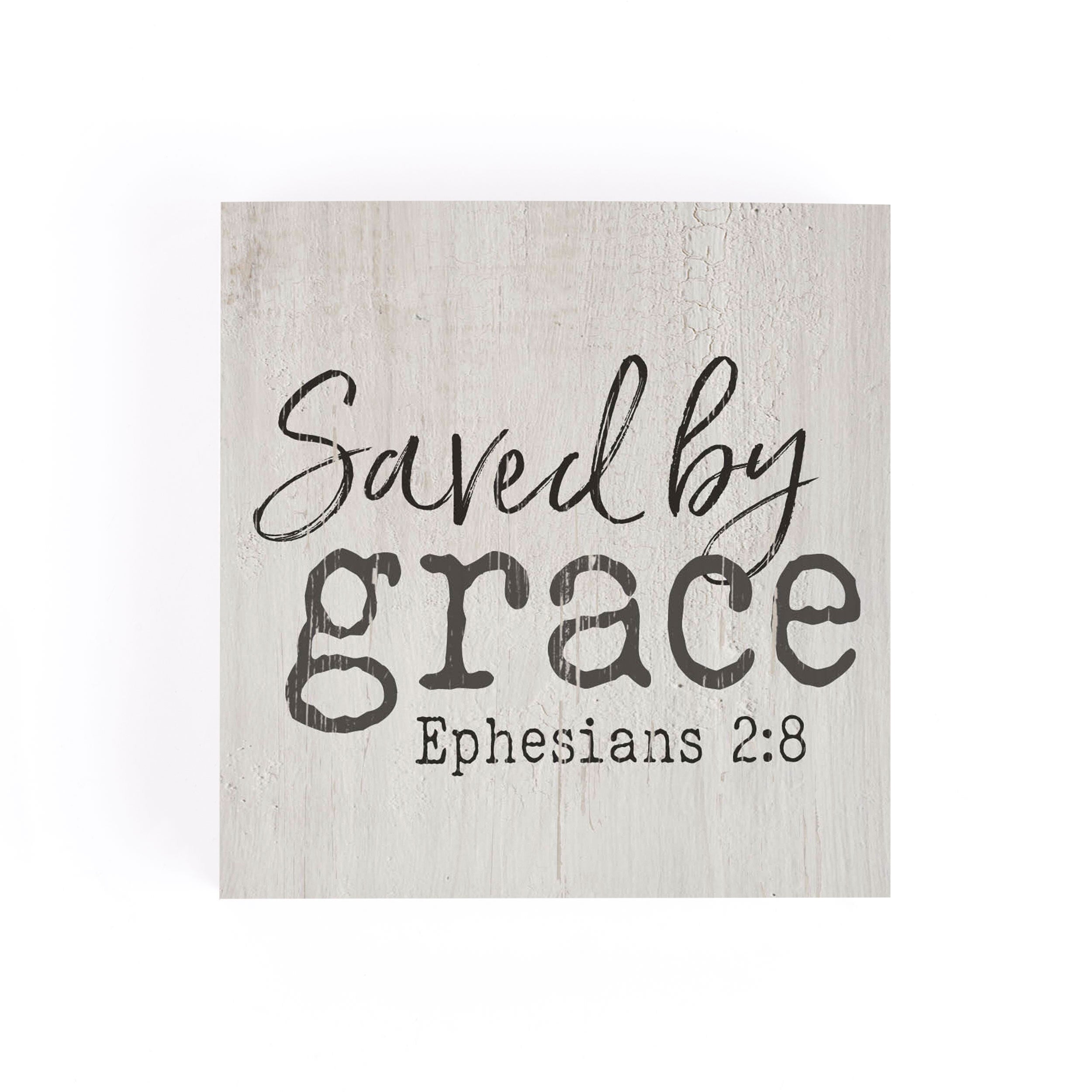 **Saved By Grace Square Wood Block