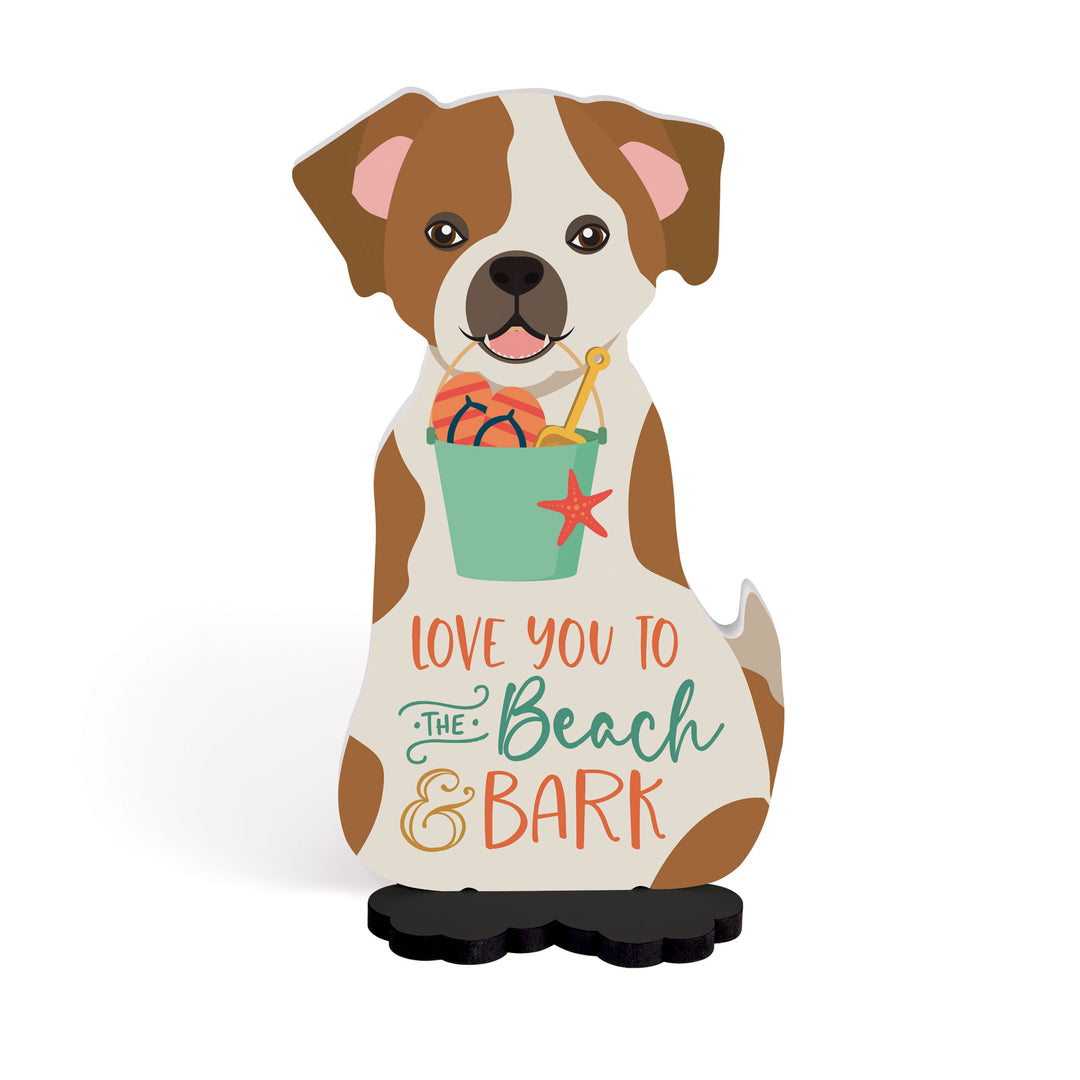 Love You to The Beach And Bark Dog Shape Décor