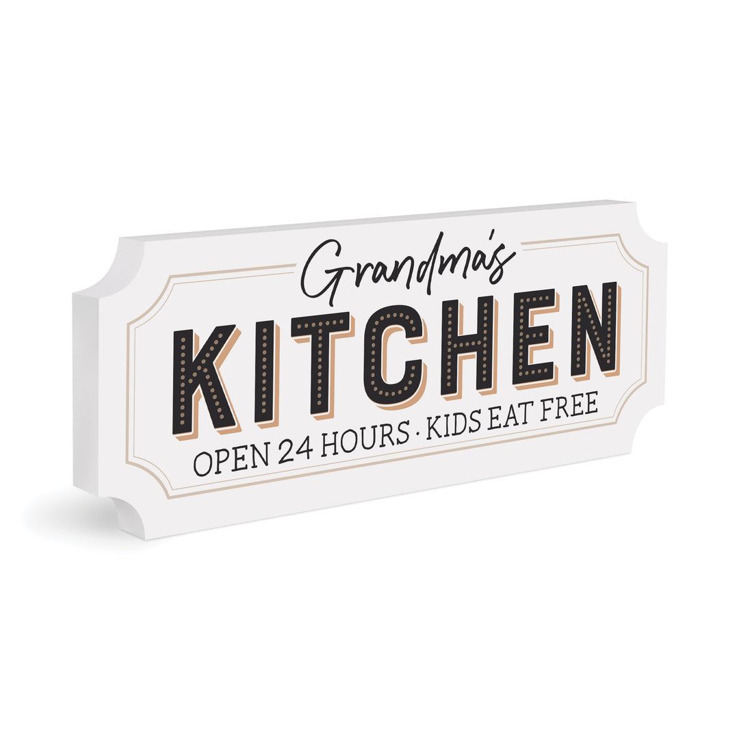 Grandma's Kitchen Open 24 Hours Kids Eat Free Ornate Tabletop Décor