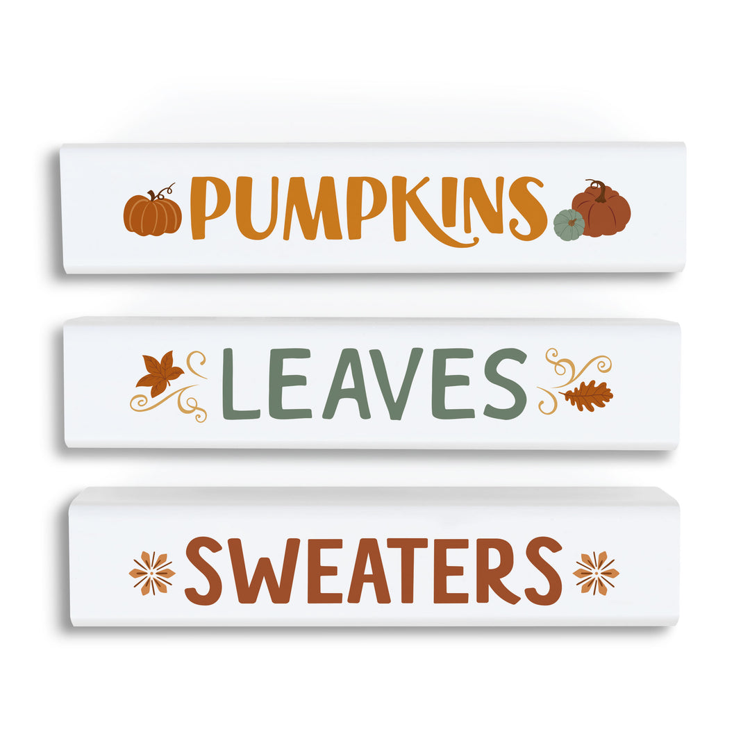 Pumpkins, Leaves, Sweaters 3 Stick Set