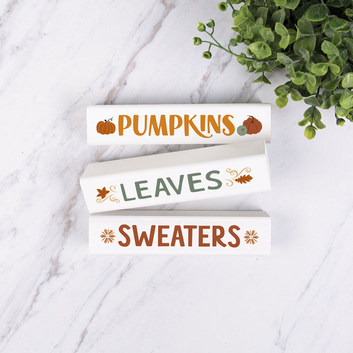 Pumpkins, Leaves, Sweaters 3 Stick Set