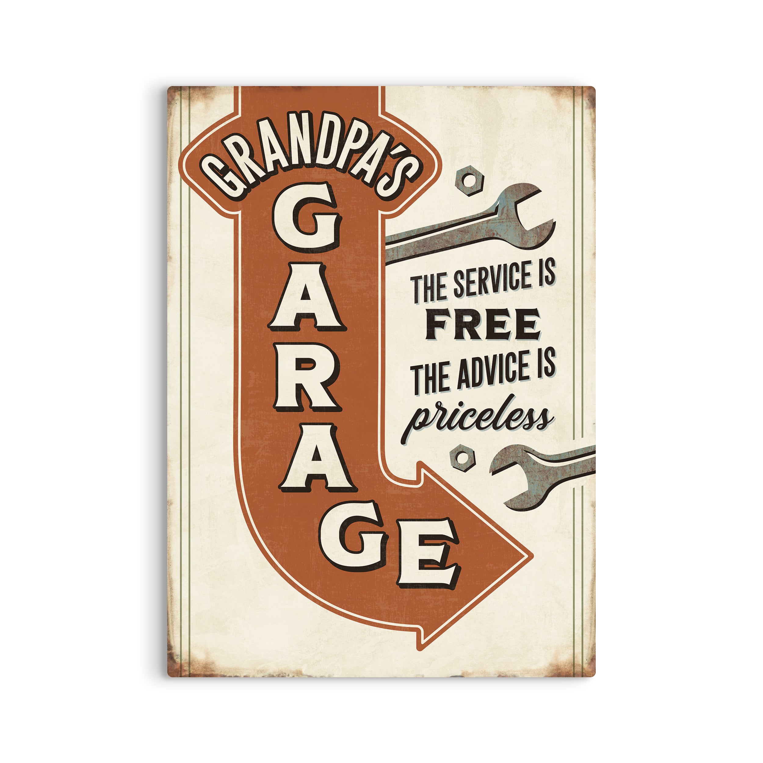 Grandpa's Garage Metal Sign