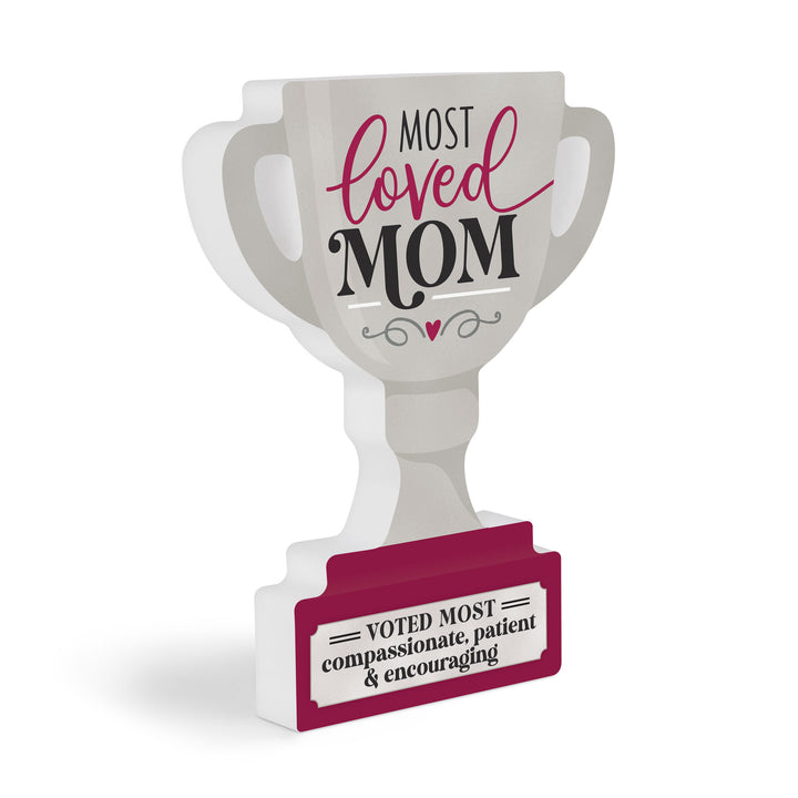 Most Loved Mom Trophy Cup
