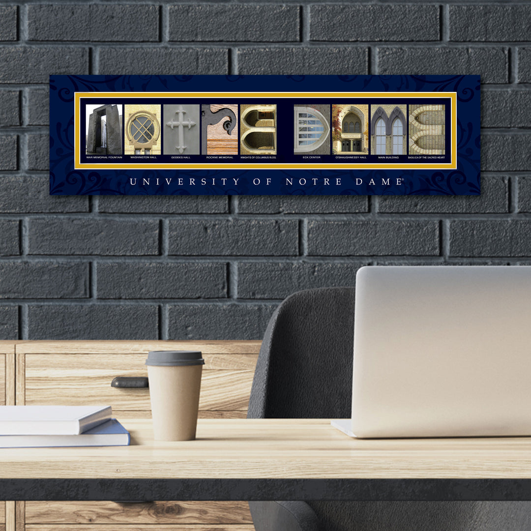 Notre Dame Fighting Irish Campus Letter Art Wall Sign