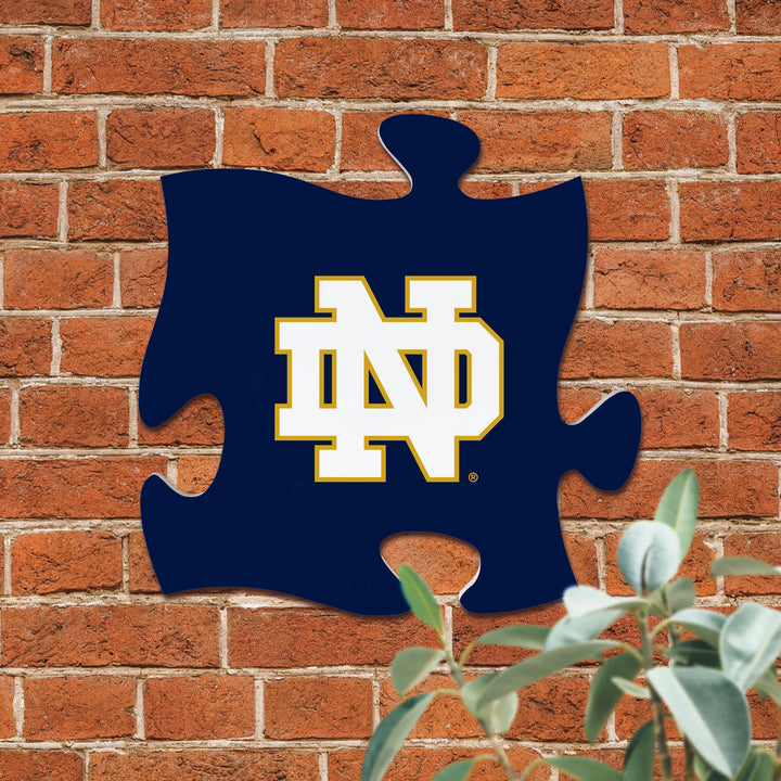Color and Logo - University of Notre Dame Puzzle Piece Décor 12"X12"