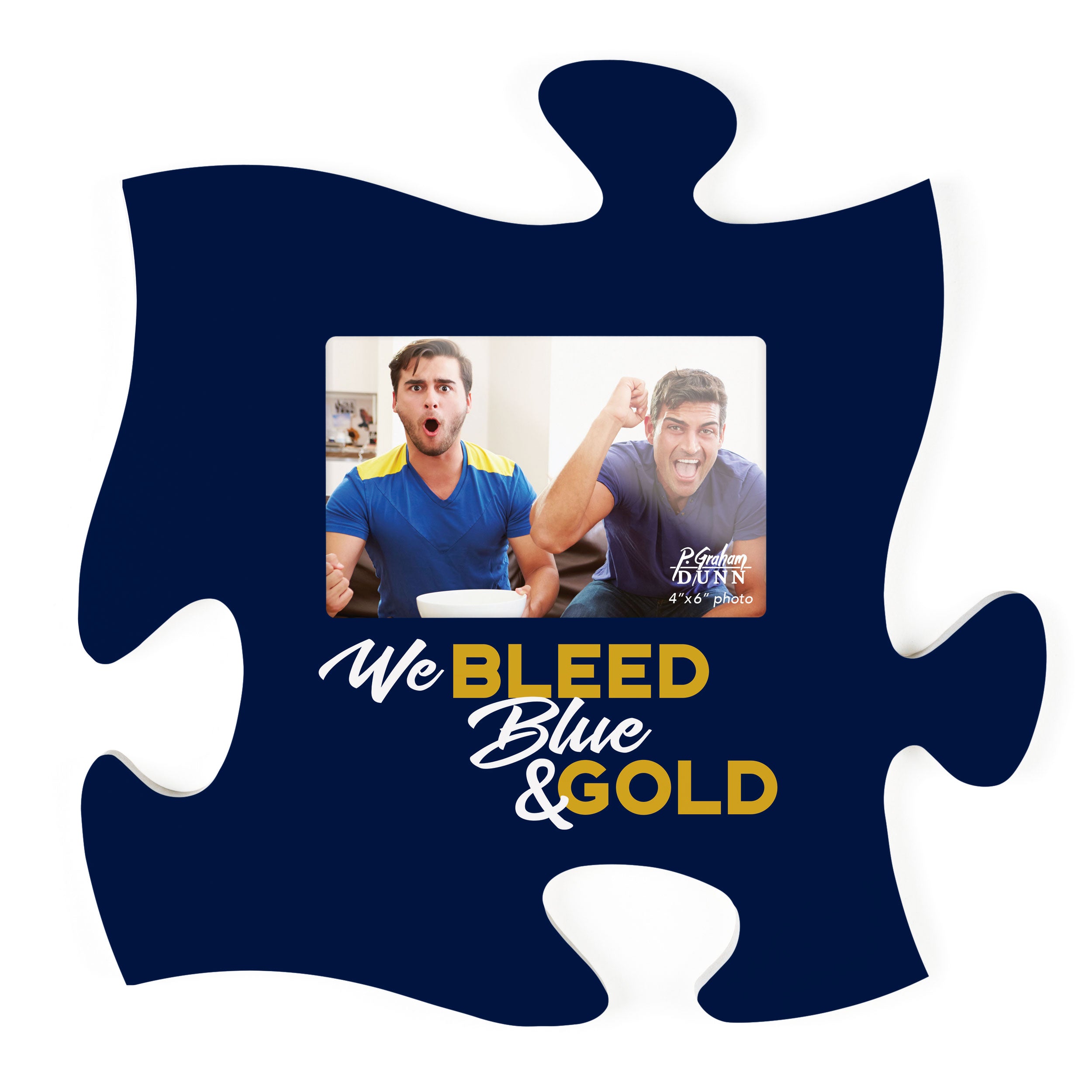 We Bleed Blue and Gold - University of Notre Dame Puzzle Piece Décor 12"X12"