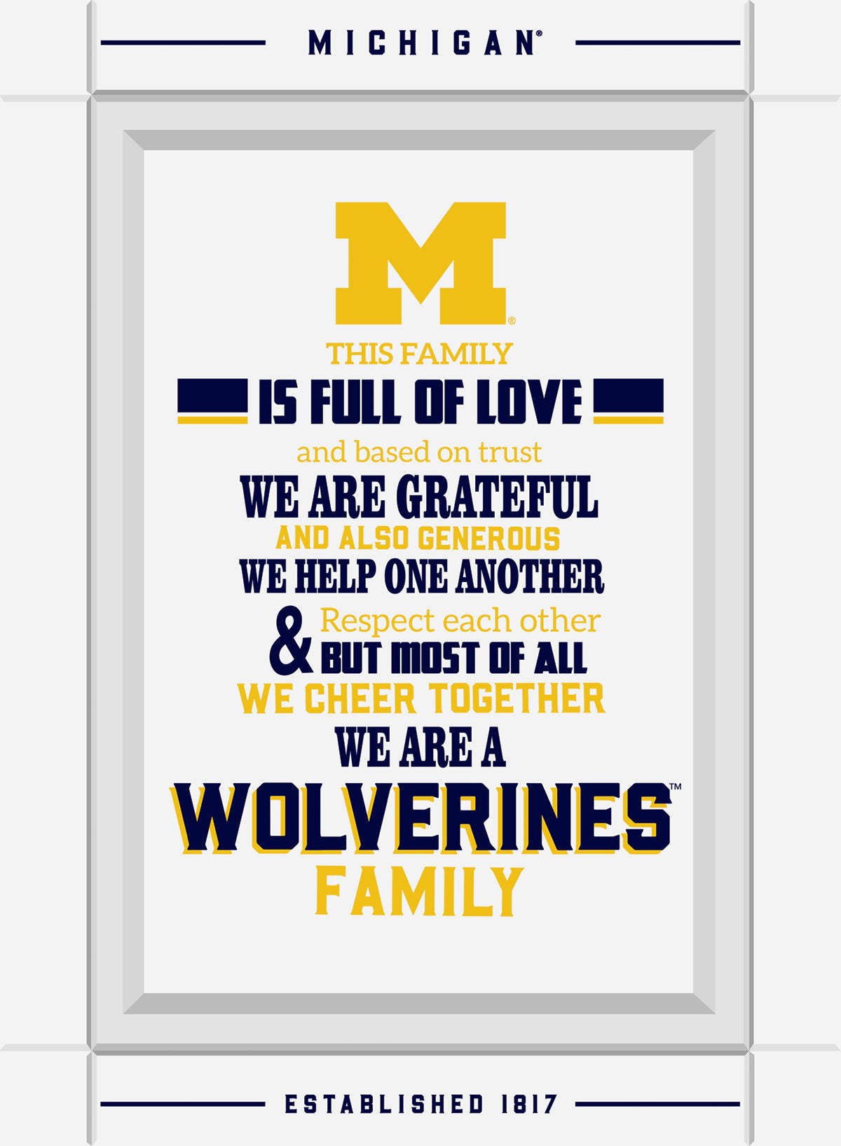 Michigan Wolverines This Family Wall Sign