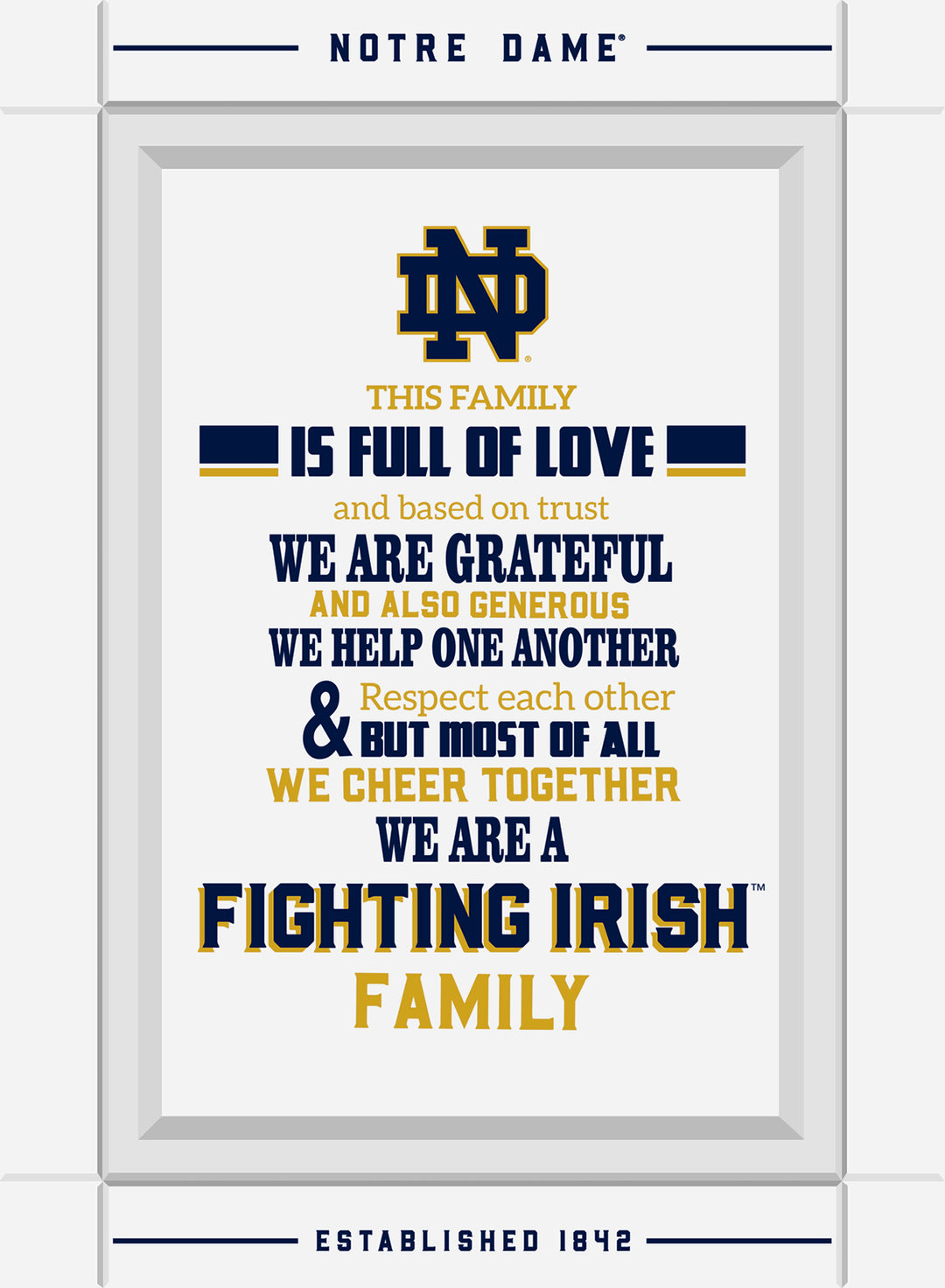Notre Dame Fighting Irish This Family Wall Sign