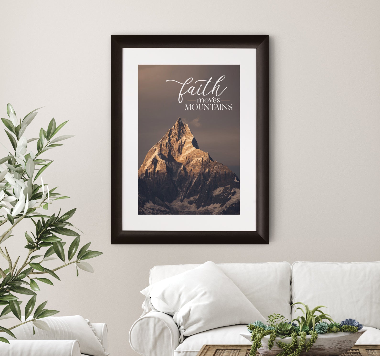 Faith Moves Mountains Framed Art