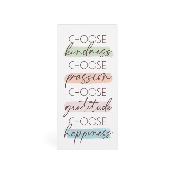 Choose Kindness Choose Passion Choose Gratitude Choose Happiness Word Block