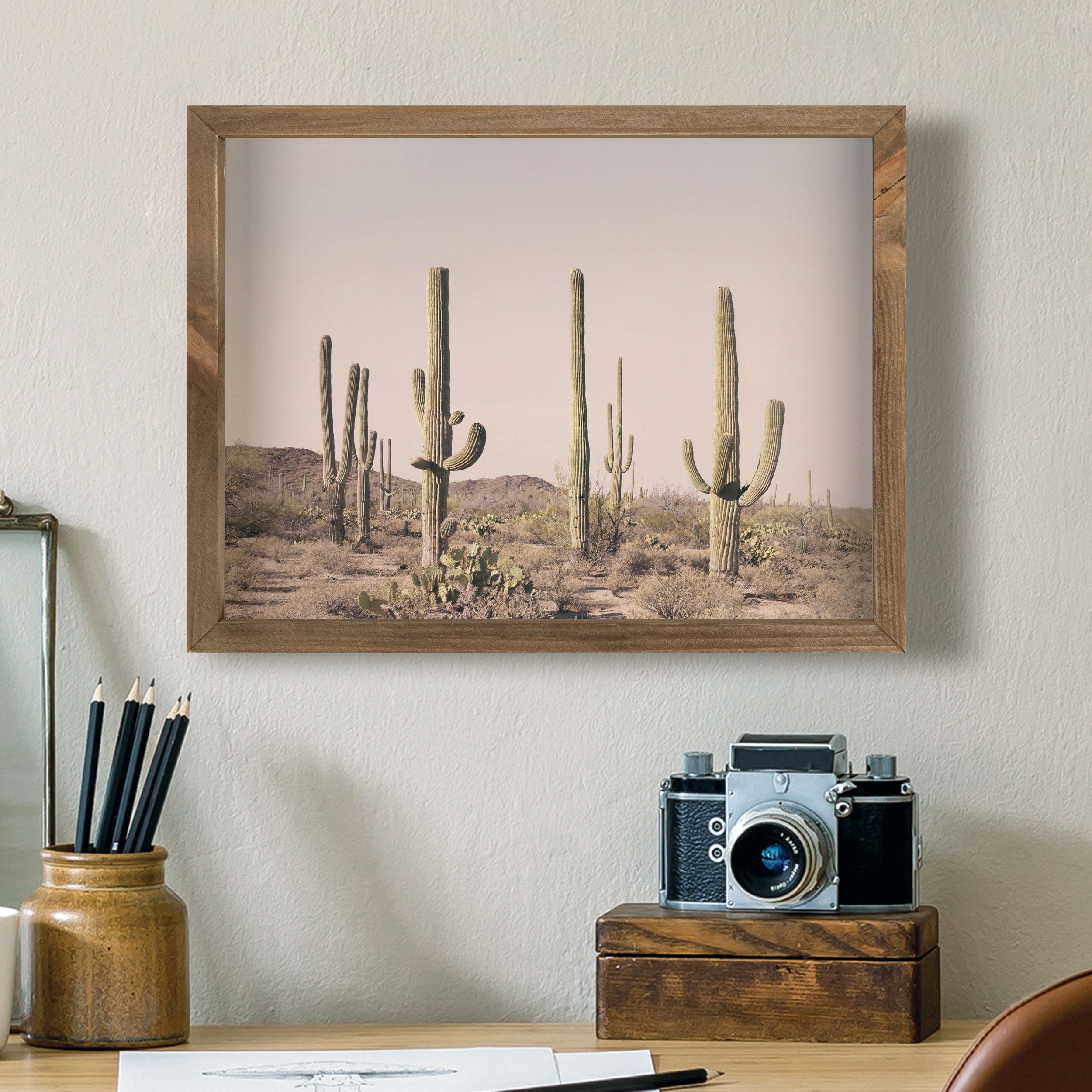 Cactus Scene Framed Art