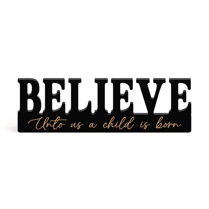 Believe Unto Us A Child Is Born Ornate Word Décor