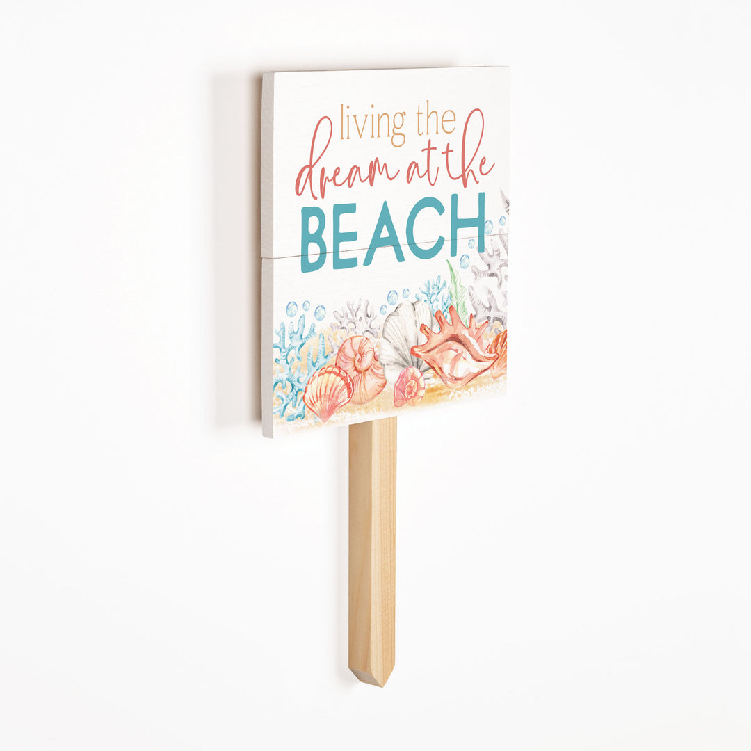 Living The Dream At The Beach Garden Sign