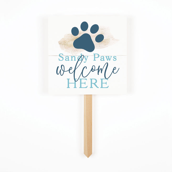 Sandy Paws Welcome Here Garden Sign