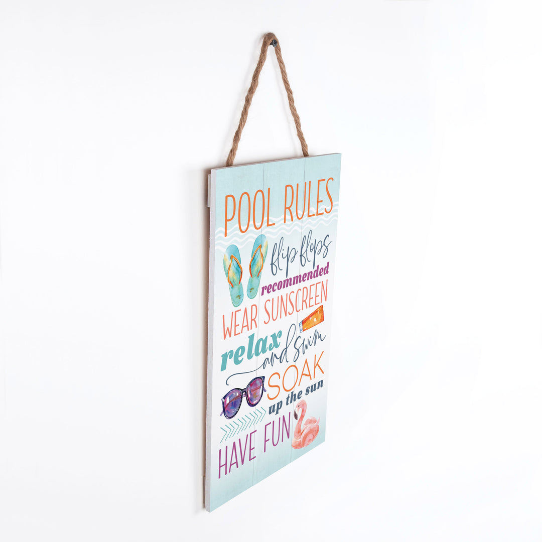 Pool Rules Outdoor Hanging Sign