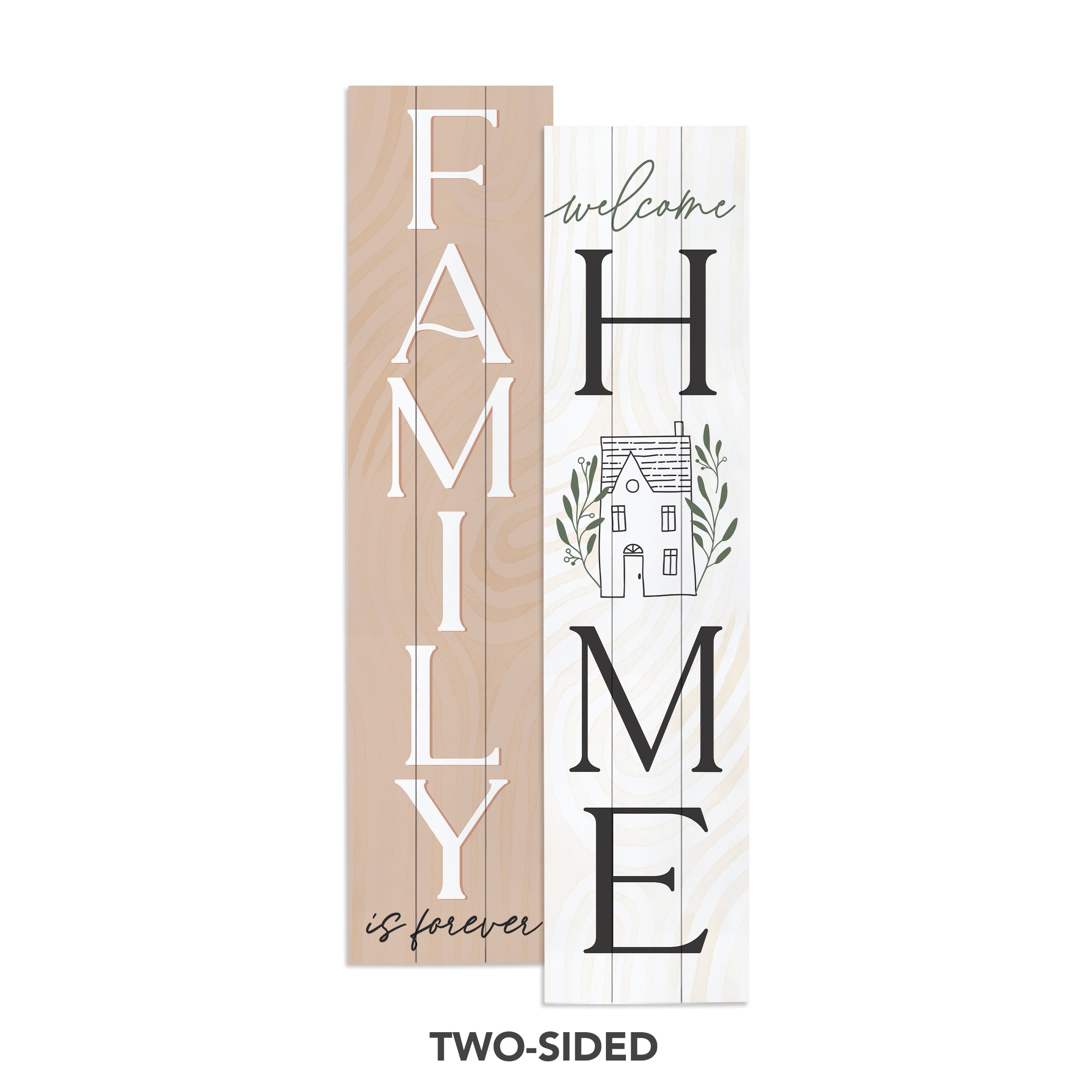 **Welcome Home/Family is Forever Double-Sided Outdoor Porch Sign