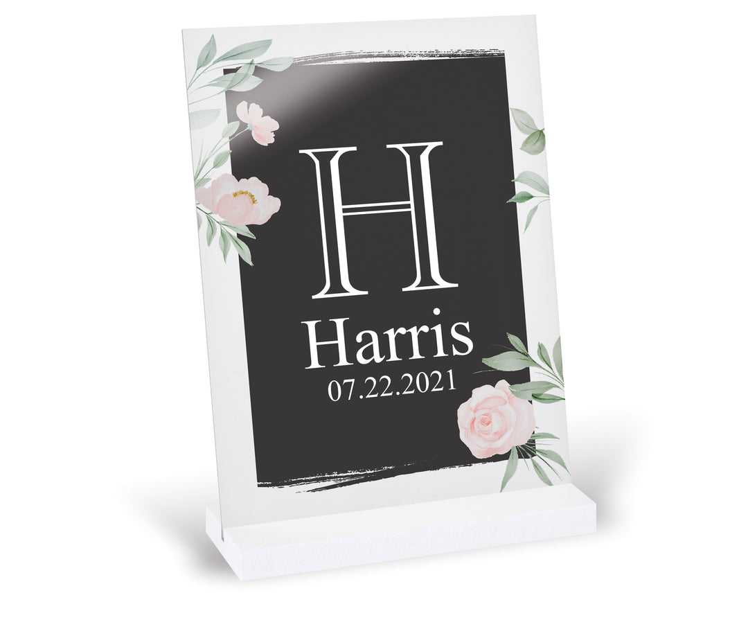 Personalized Floral Acrylic Sign