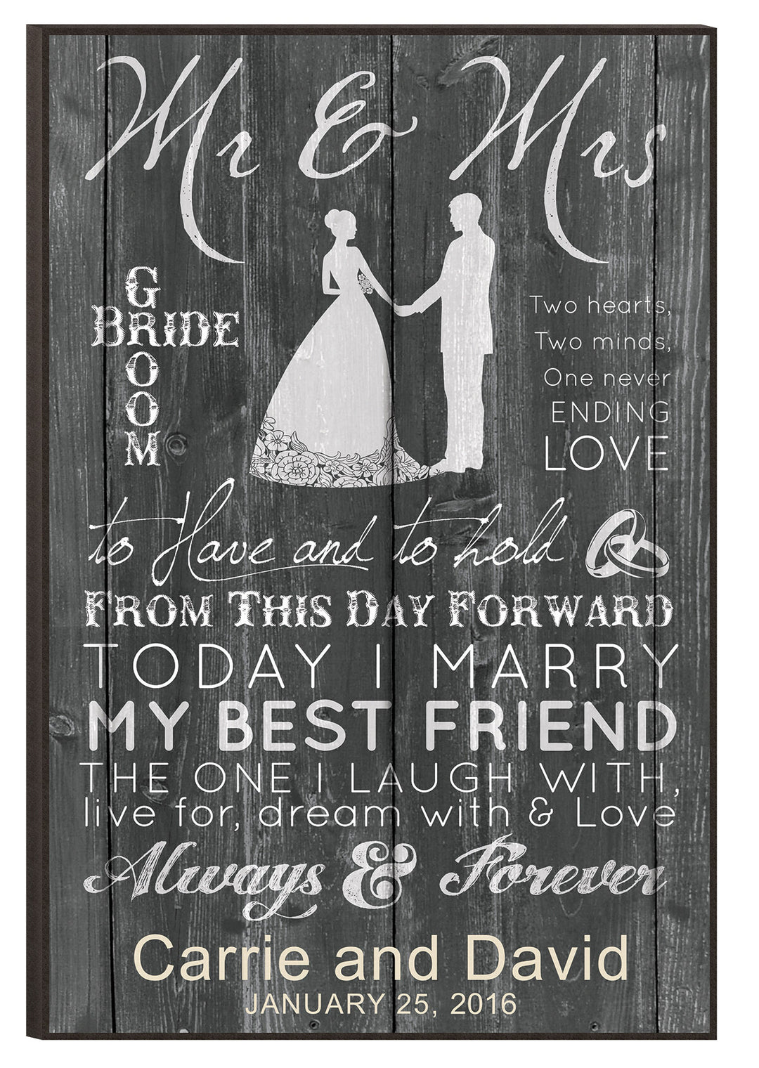**Personalized Mr. & Mrs. Plaque