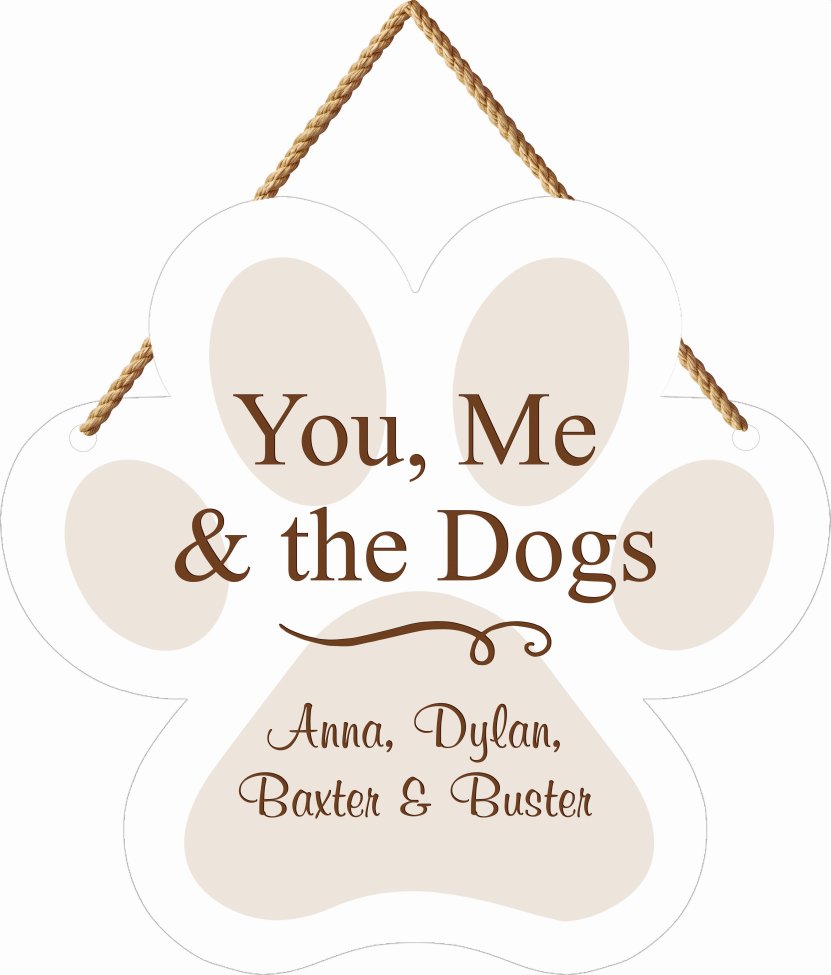 *Personalized Large Pawprint Hanging Sign