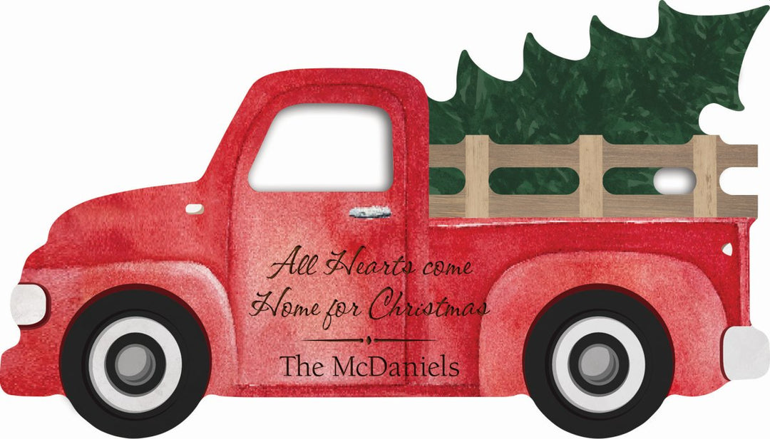 **Personalized Truck with Tree Sign