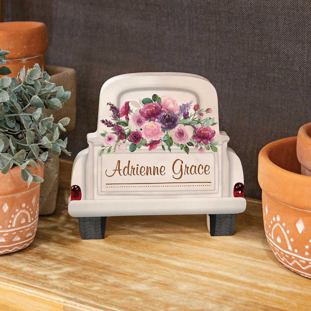 **Personalized Truck Back with Florals