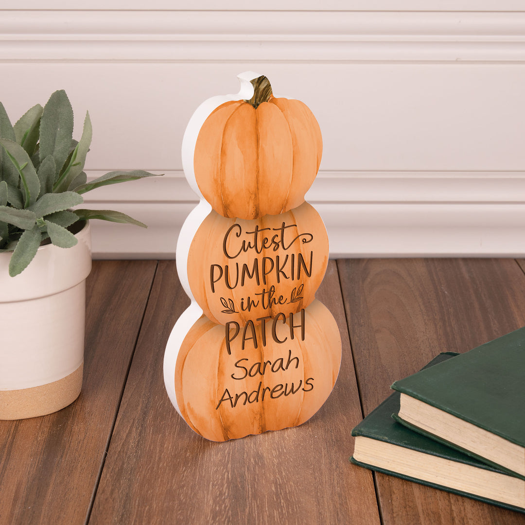 Personalized Stacked Pumpkin Sign