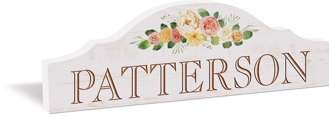 **Personalized Floral Decorative Sign