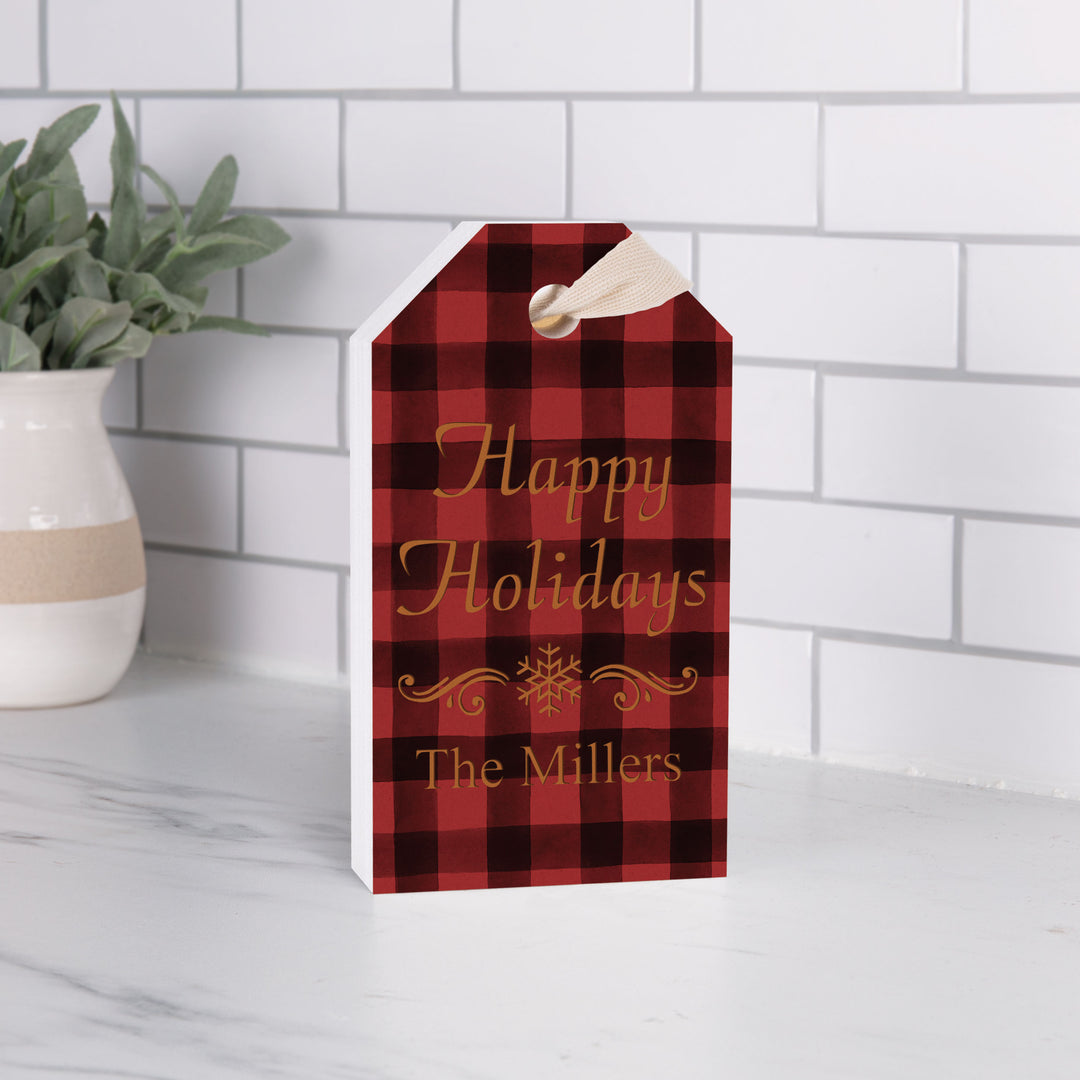 *Personalized Plaid Tag Sign