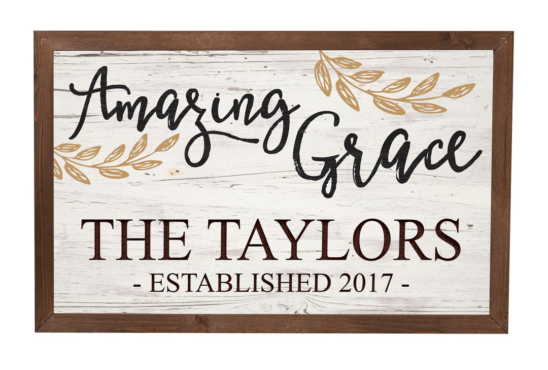 Personalized Amazing Grace Framed Sign