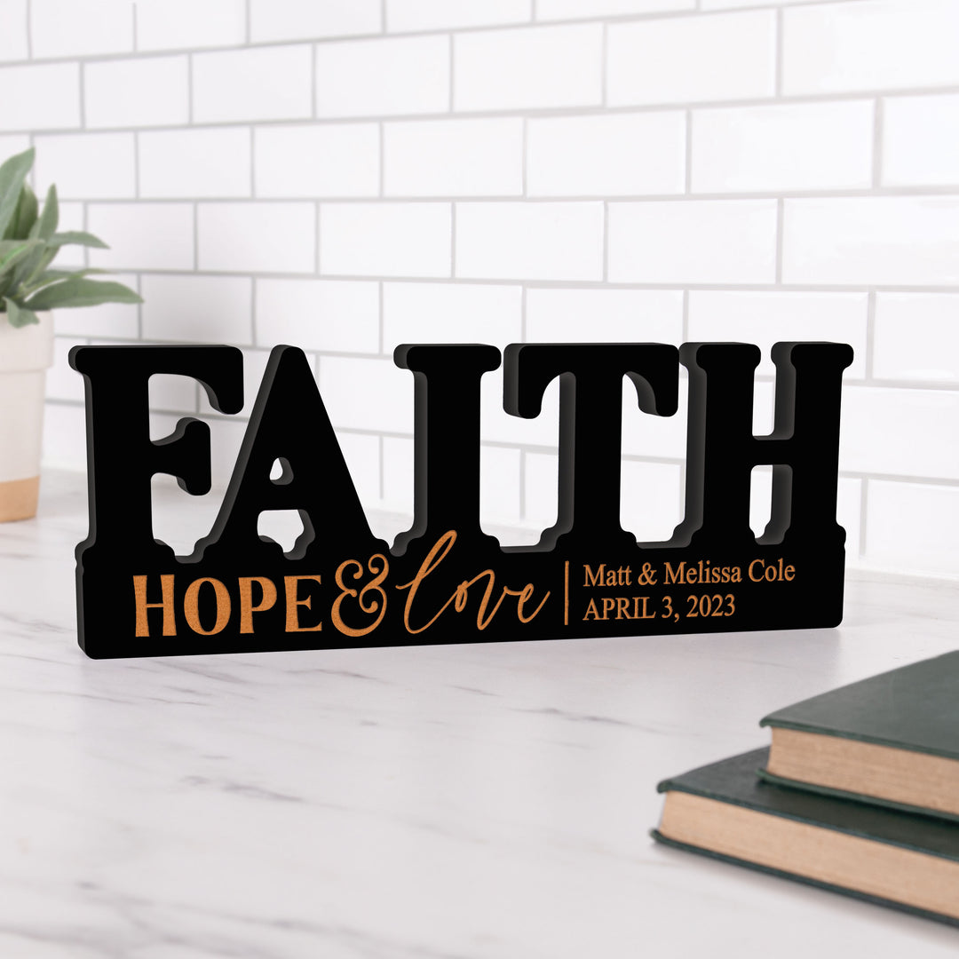 **Personalized Faith Carved Décor